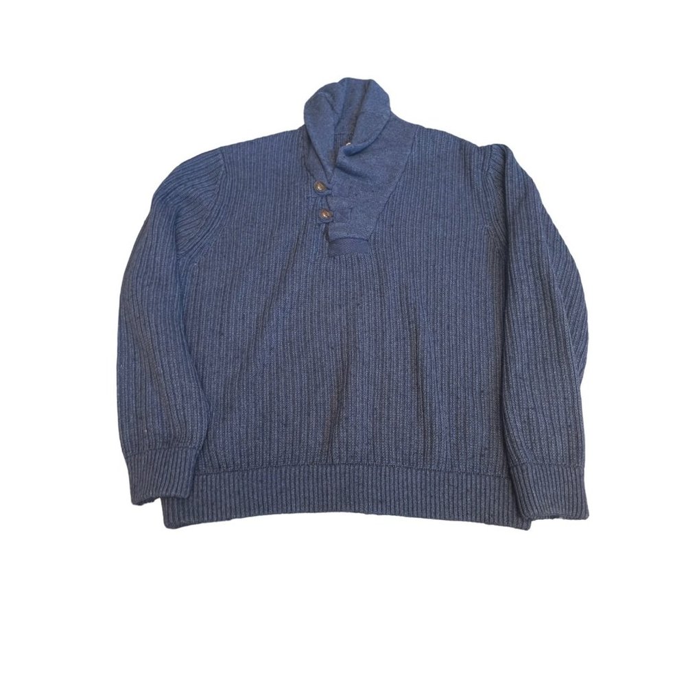Duluth Trading Sweater Mens XL blue Brigadier Shawl‎